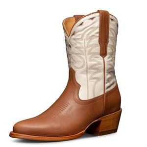 Brown and White Western Boots